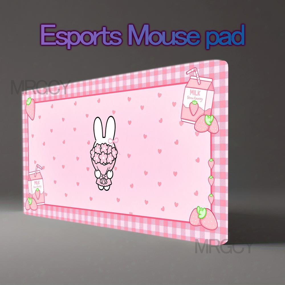Pc Gaming Pink - Pink Strawberry Milk Bunny Plaid Gaming